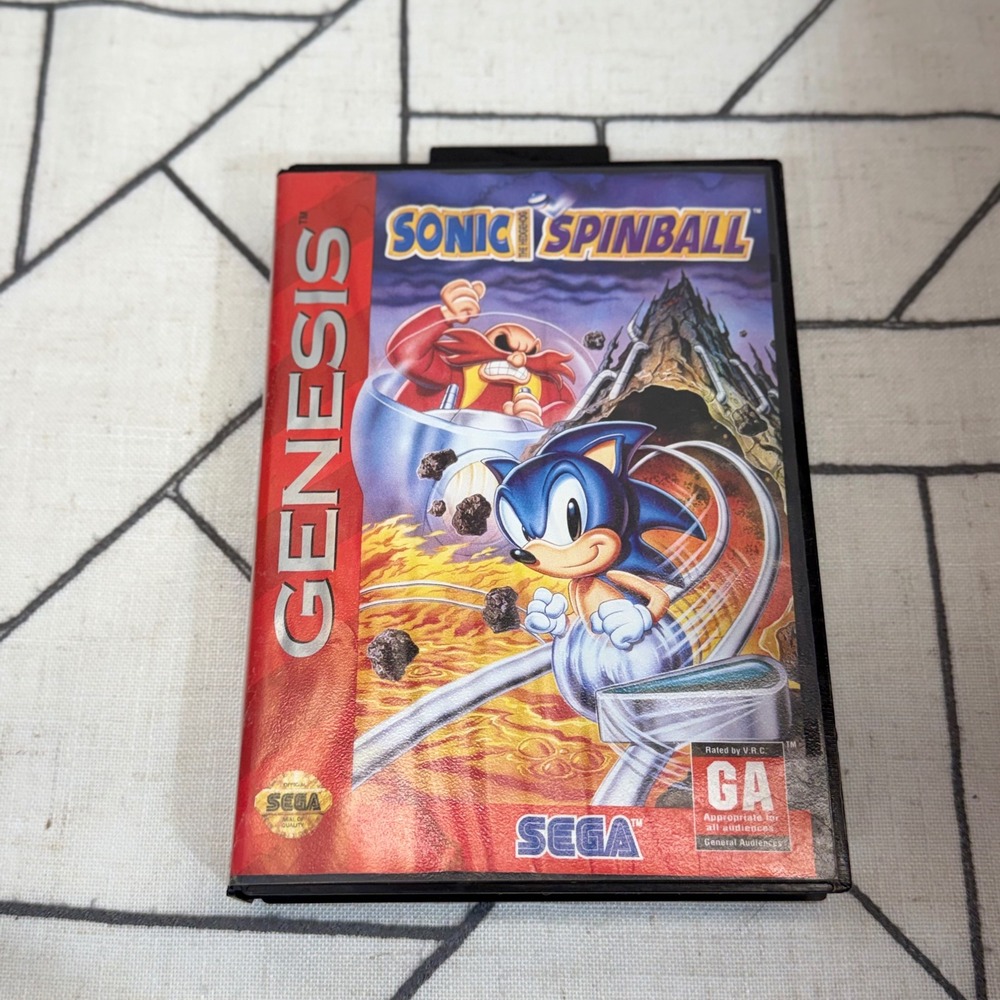 Sega Sonic the Hedgehog Spinball Genesis Game Red CIB Tested